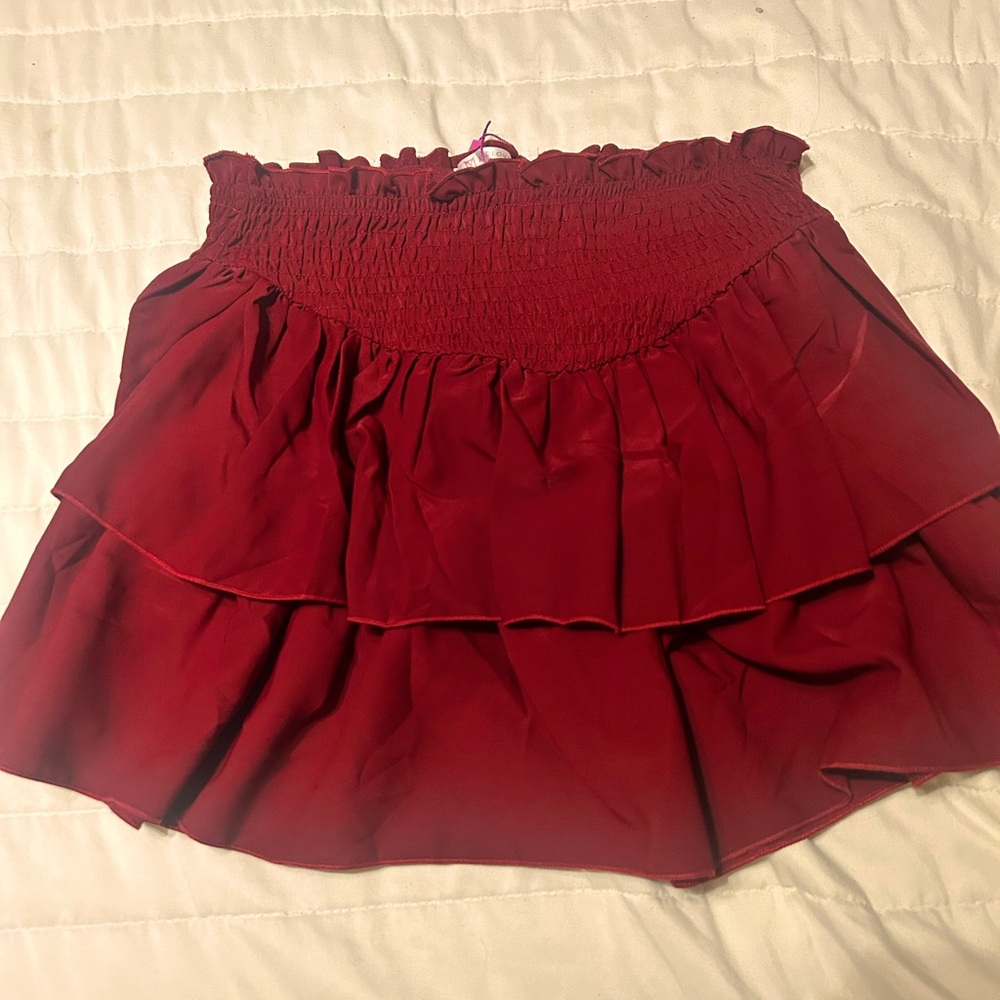 Women’s two tier skirt Wine Red